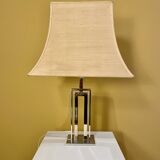 Lampe de table en chrome et laiton, Italie 1970's
