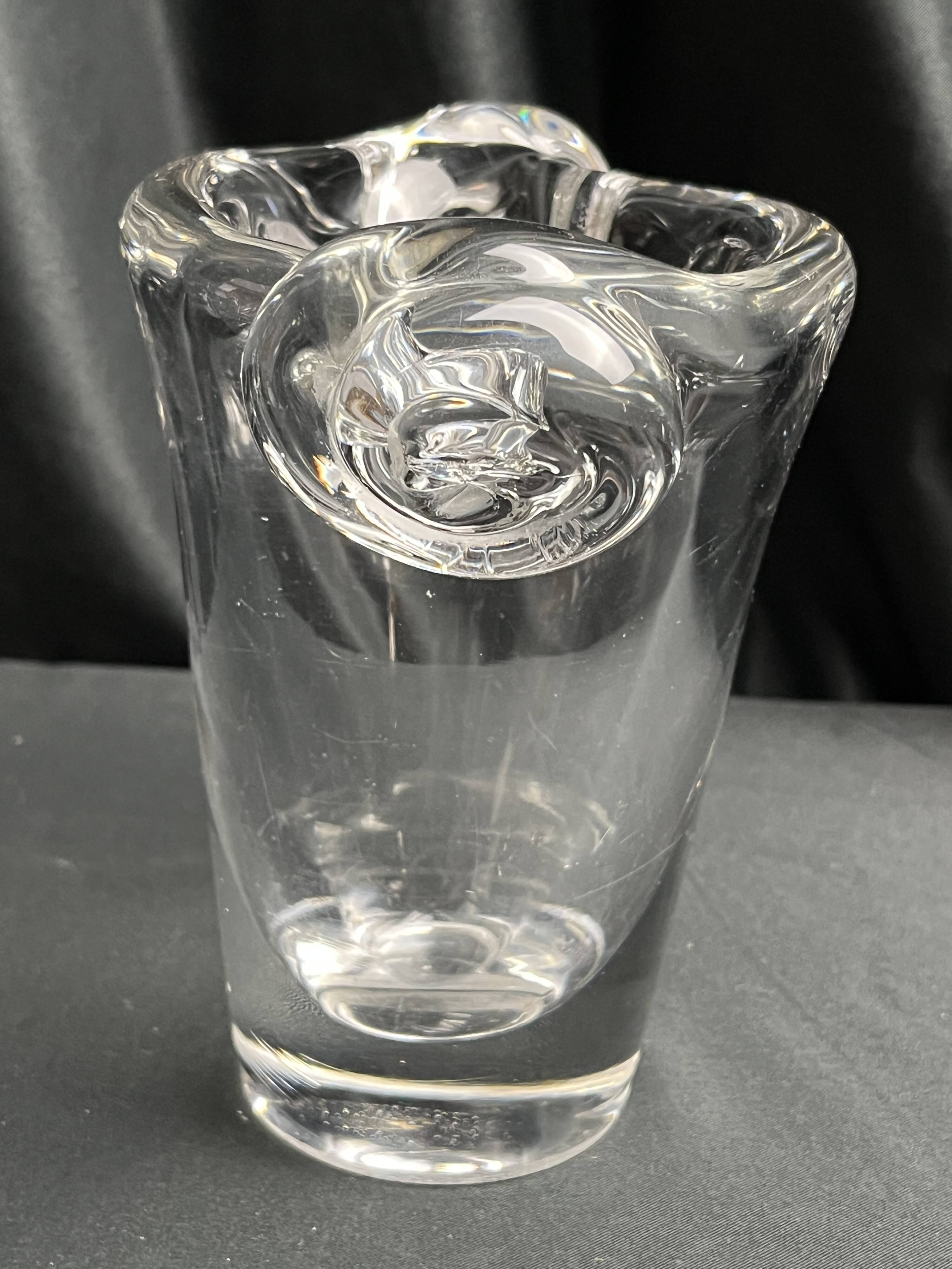 Daum, crystal vase with coiled sockets circa 1970