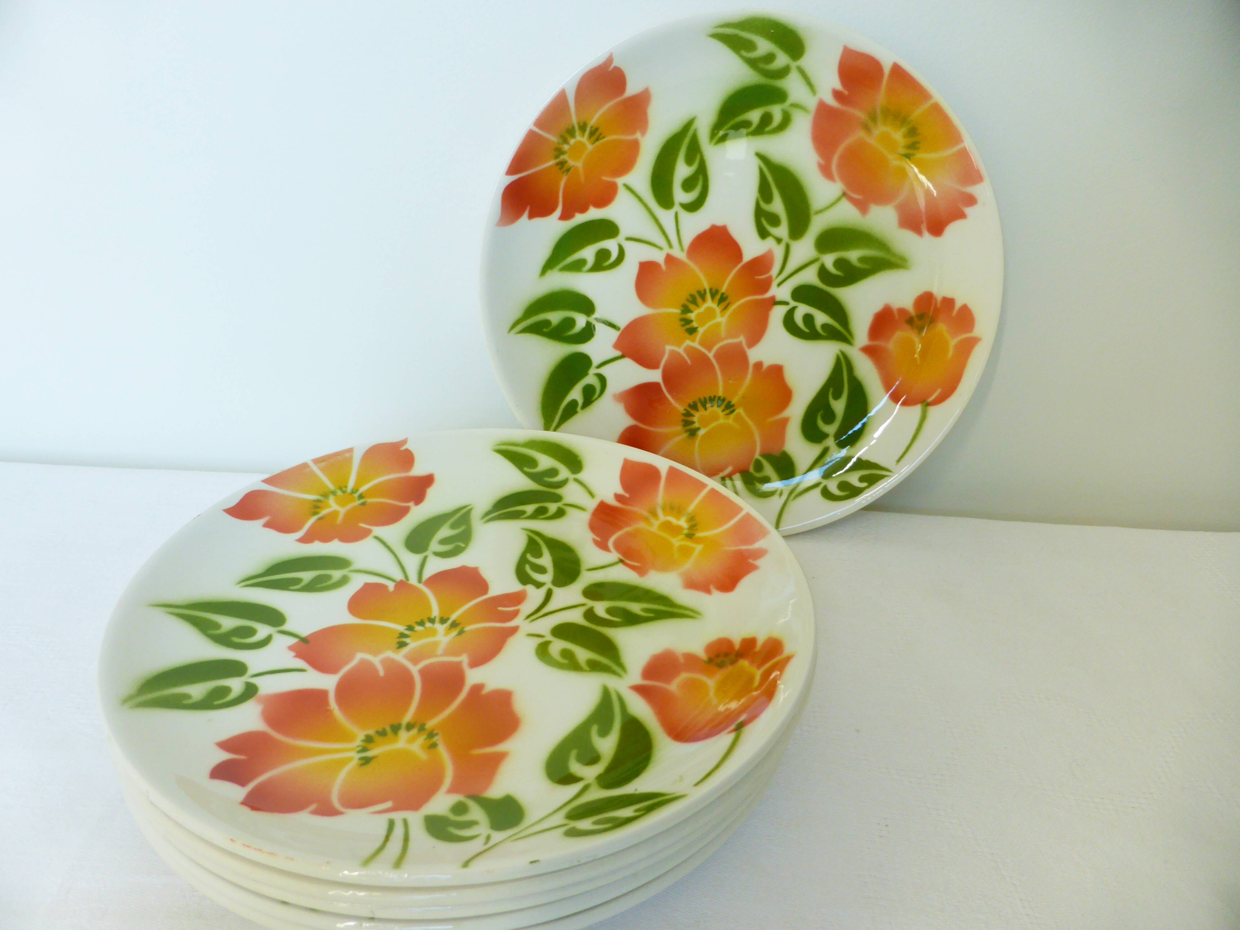 6 Moulin des Loups Orchies Ontario pattern dessert plates 210686
