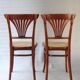 2 Thonet N°221 chairs, caned Art Nouveau bronze decor