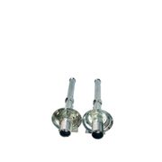 Paire d'appliques murales vintage en verre et chrome – 35 cm (H) x 15 cm (P)