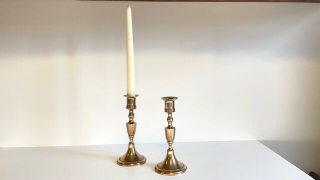 Pair of Scandinavian candle holders by scandia malm, Sweden