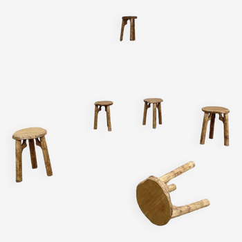 6 sixties oak stools