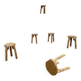 6 sixties oak stools