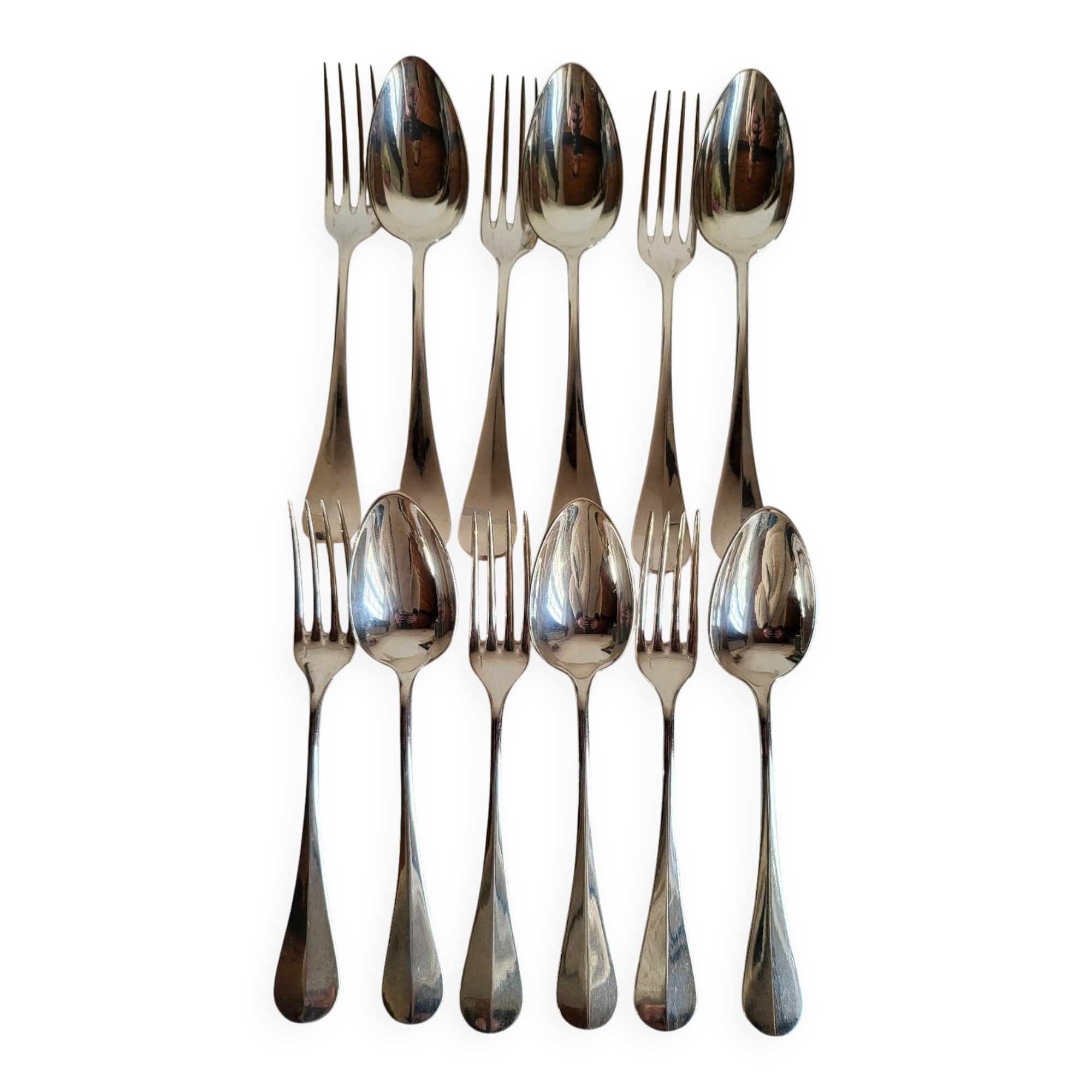 Silver-plated Table Cutlery Ridoux 6 Spoons and 6 Forks