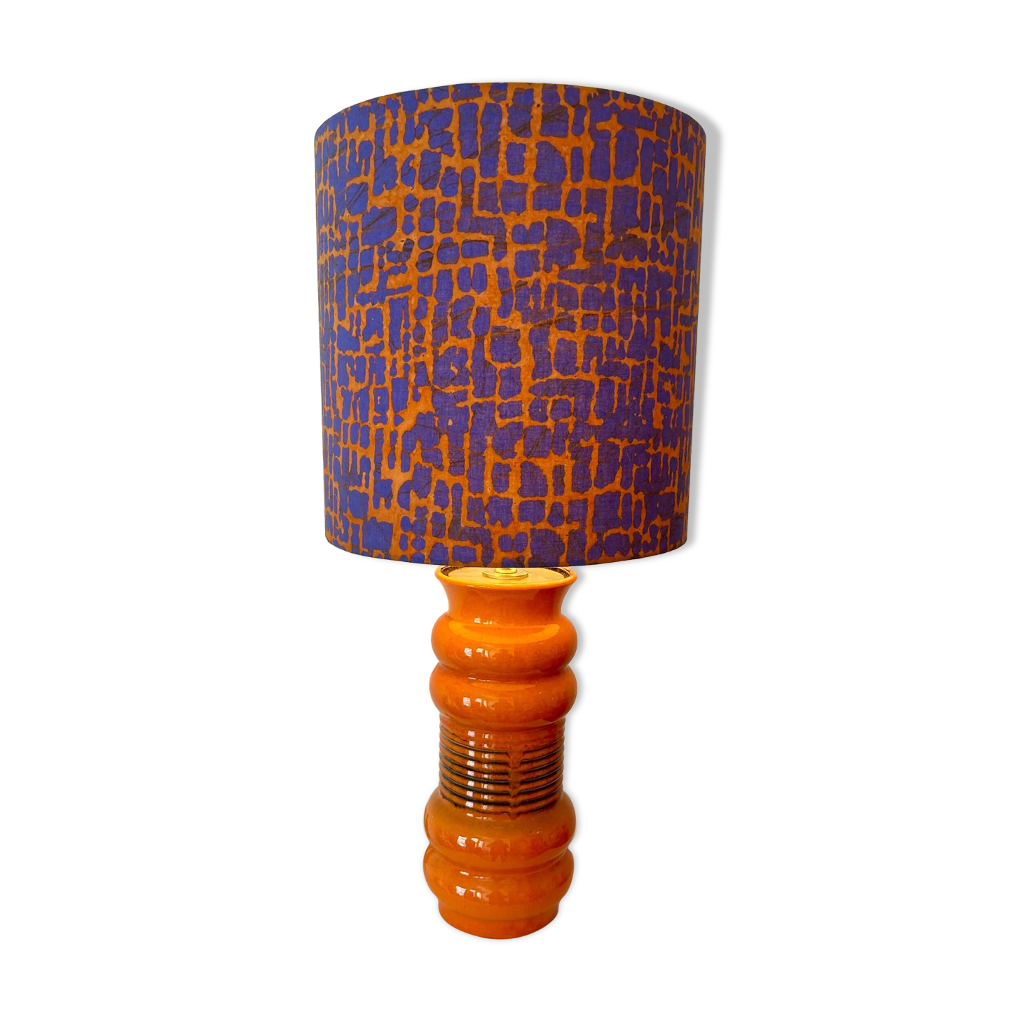 AK-Keramik: Lampe de table orange à partir d'un vase en céramique Mid Century