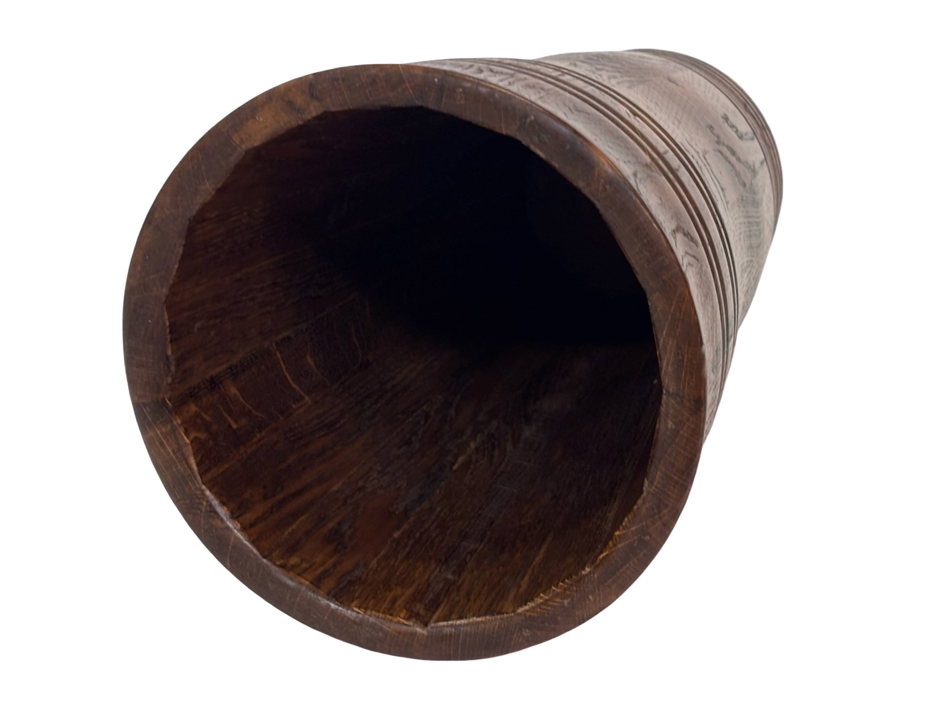 Vintage umbrella stand holder oak basket storage design 60's minimalist