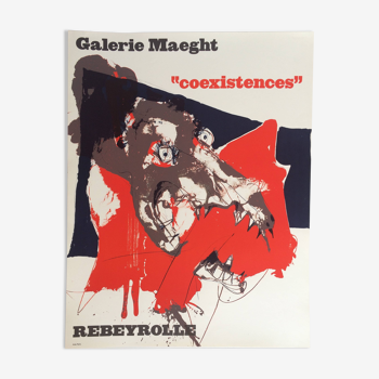 Paul REBEYROLLE,  Coexistences, 1970. Affiche originale en lithographie