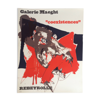 Paul REBEYROLLE,  Coexistences, 1970. Affiche originale en lithographie