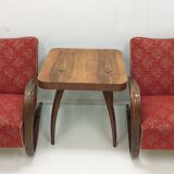 1940 Set of two Halabala Armchairs H 269 + Spider table