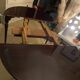 Dark wood Regency style folding demi-lune table