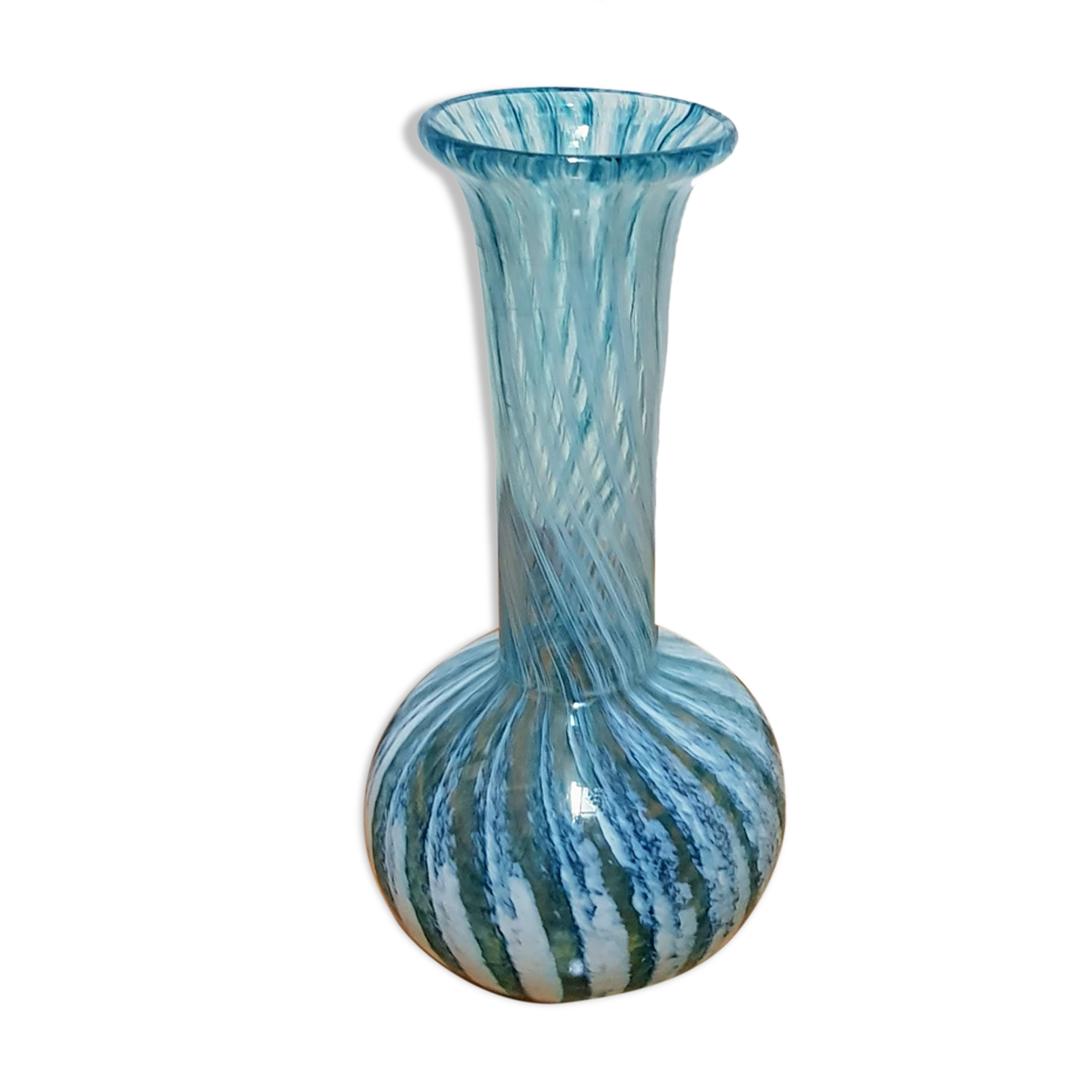 Vintage Glass Vase made by Phoenician Glass, Malta, 1980s