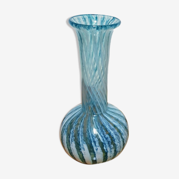 Vase en verre vintage fabriqué par Phoenician Glass, Malte, années 1980