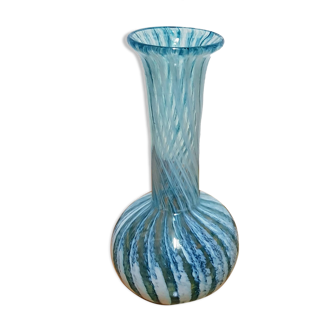 Vase en verre vintage fabriqué par Phoenician Glass, Malte, années 1980