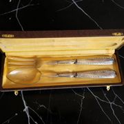 Silver salad cutlery Minerva hallmark