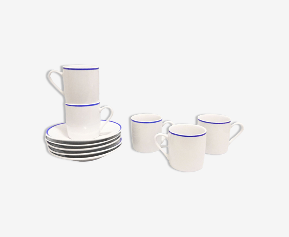 Set de 5 tasses à café et soucoupes en porcelaine fine