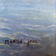 Painting "Breton Marine" or Normandy, HST Village on the coast Jean Martin