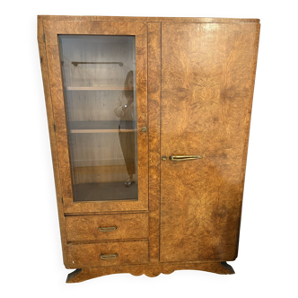 Art Deco wooden cabinet with walnut veneer