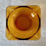 Cendrier vintage verre ambre Duralex Saint Gobain