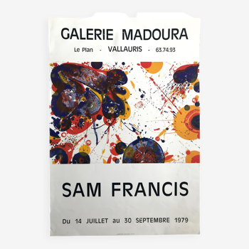 Original poster after sam francis, galerie maudoura, vallauris, 1979