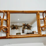 Rattan mirror wall cloakroom 70x35cm