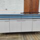 Kitchen cabinet in blue formica 4 doors 4 drawers