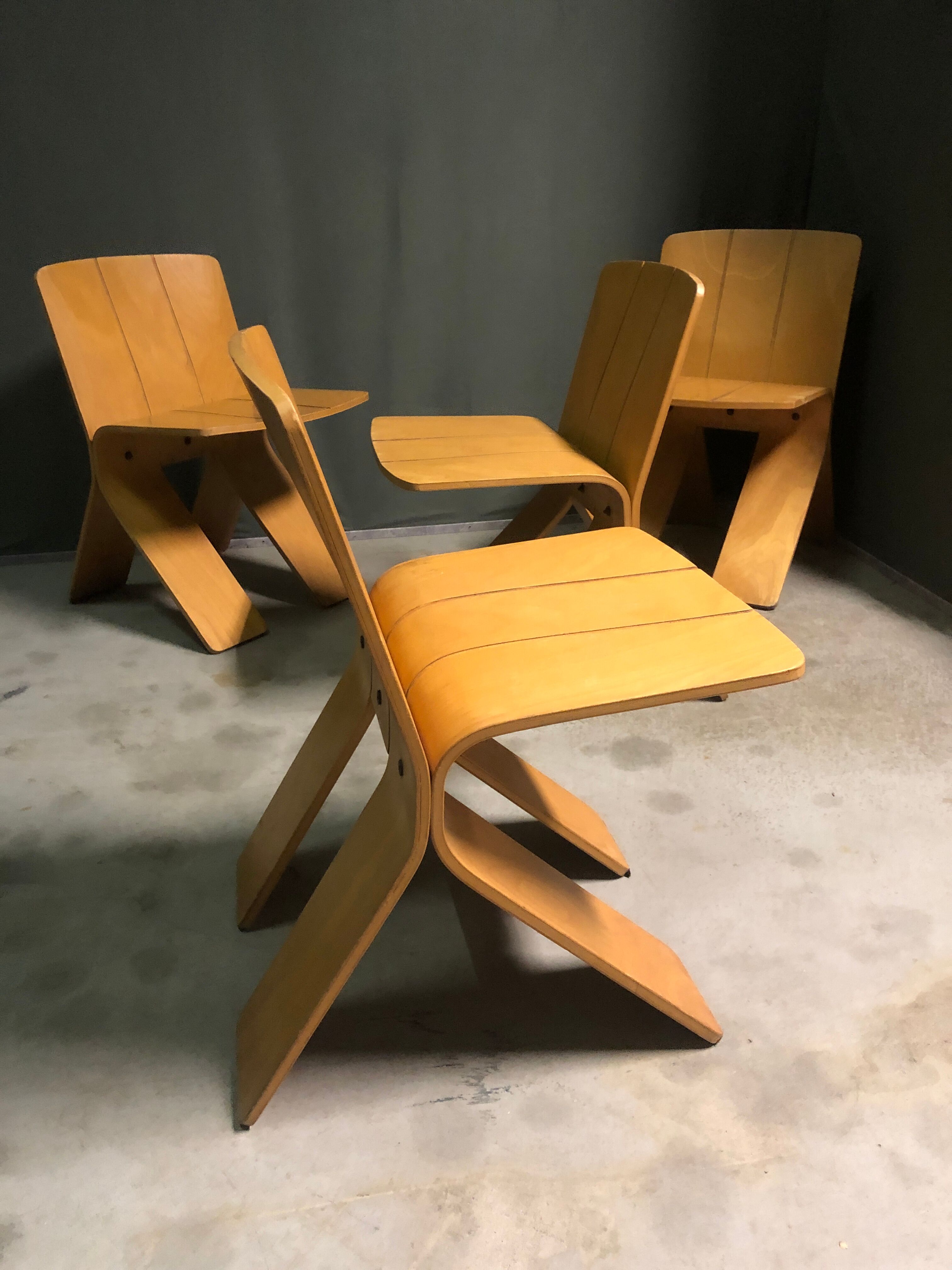 1970's plywood chairs