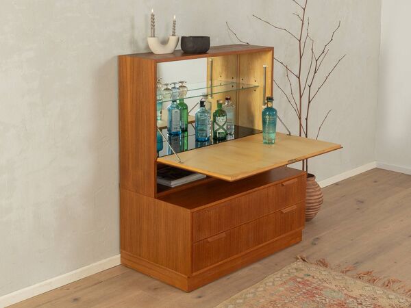 Meuble bar classique en deux parties des années 1960, fabriqué par DeWe, Deutsche Werkstätten.
