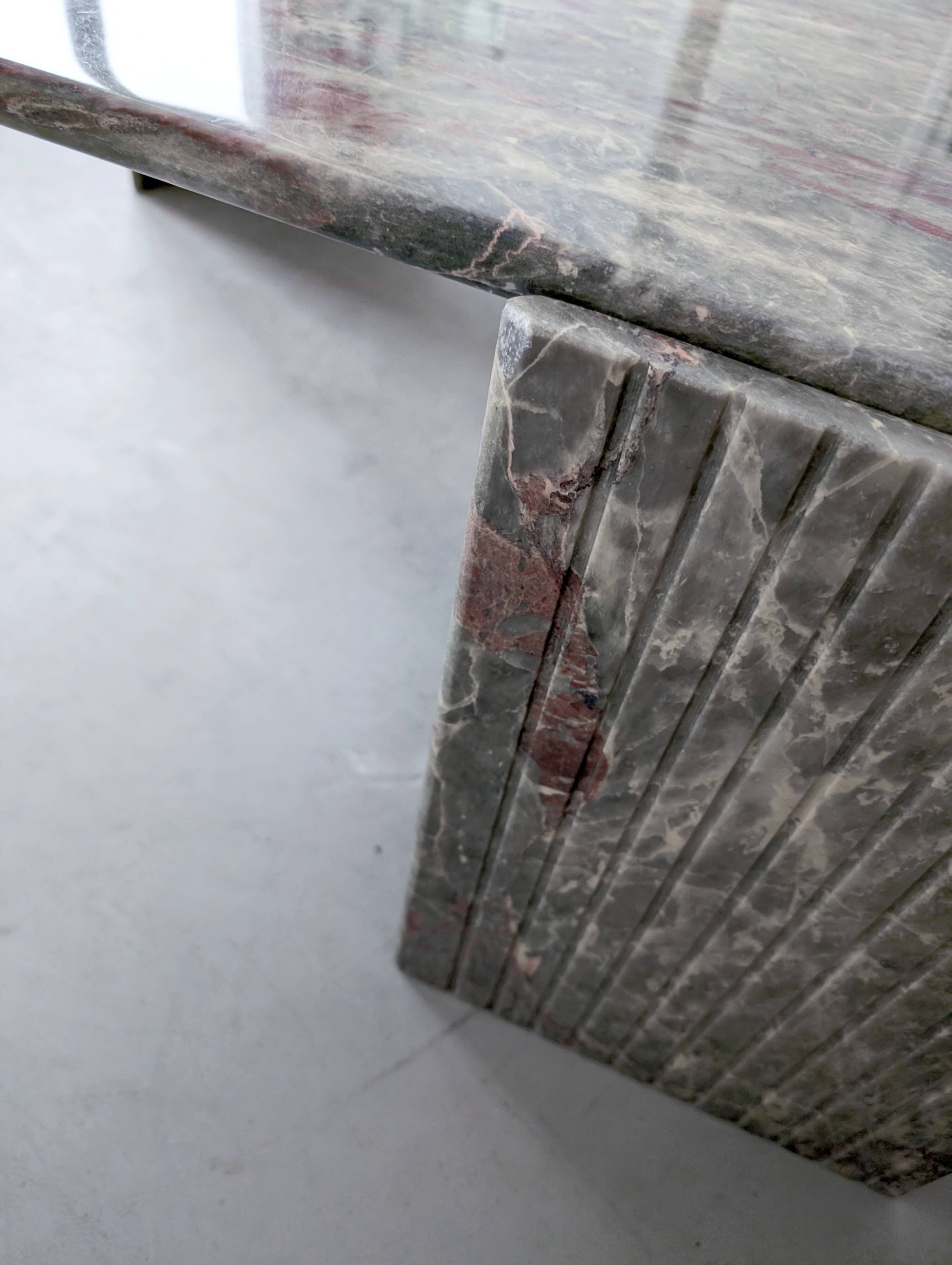 Italian Marble Eye Shaped Coffee Table 1970s