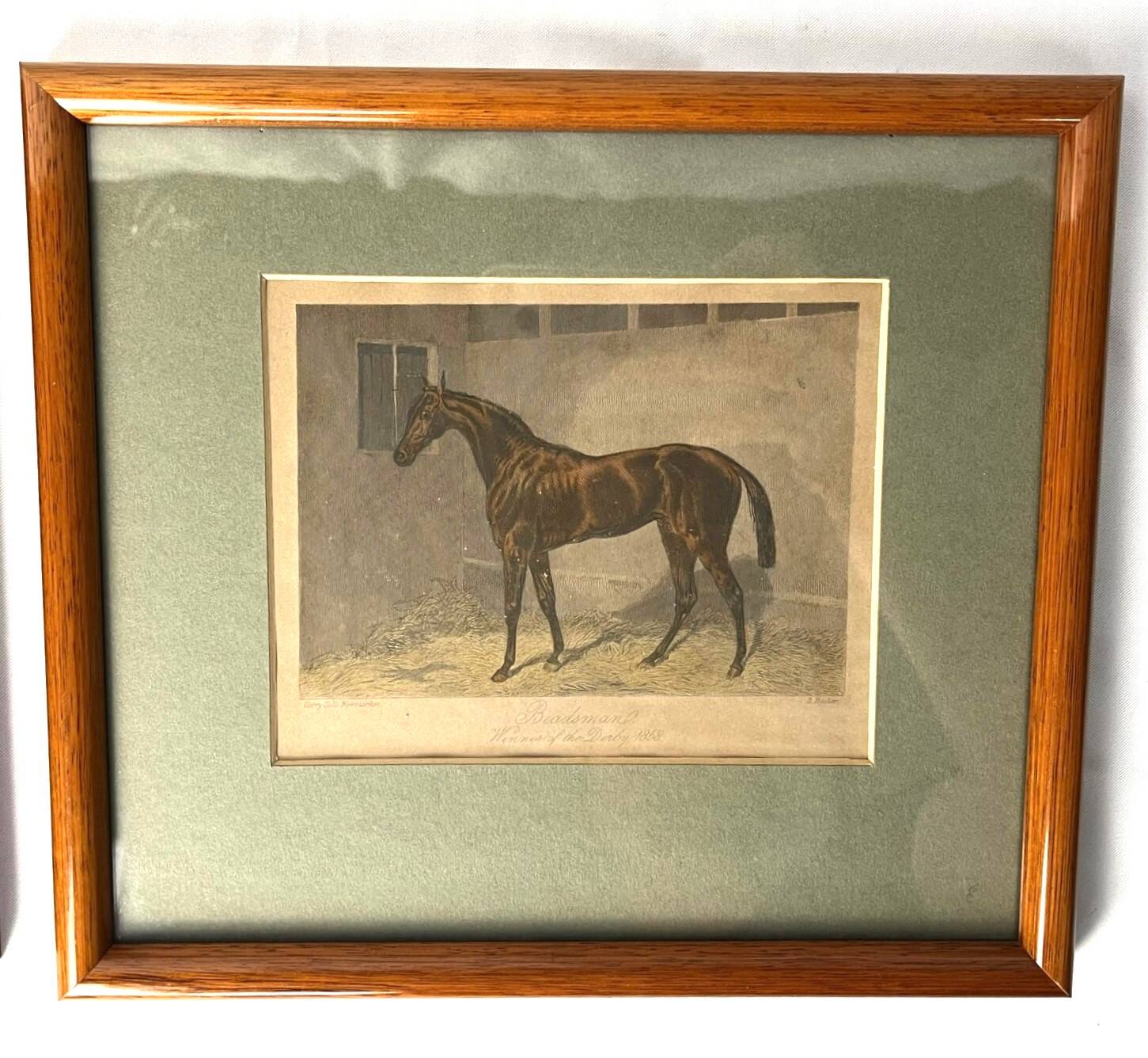 Lot of 2 English equestrian engravings framed late 19th century