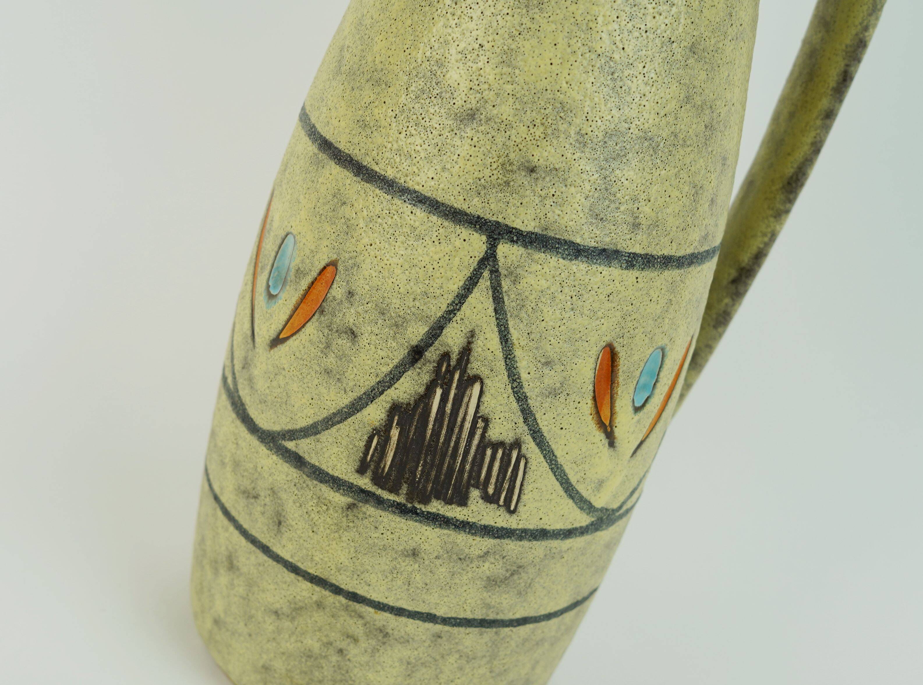 scheurich mid century VASE rough glaze abstract decor model 273-38