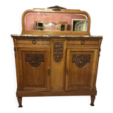 Art Deco sideboard with solid wood mirror and marble top