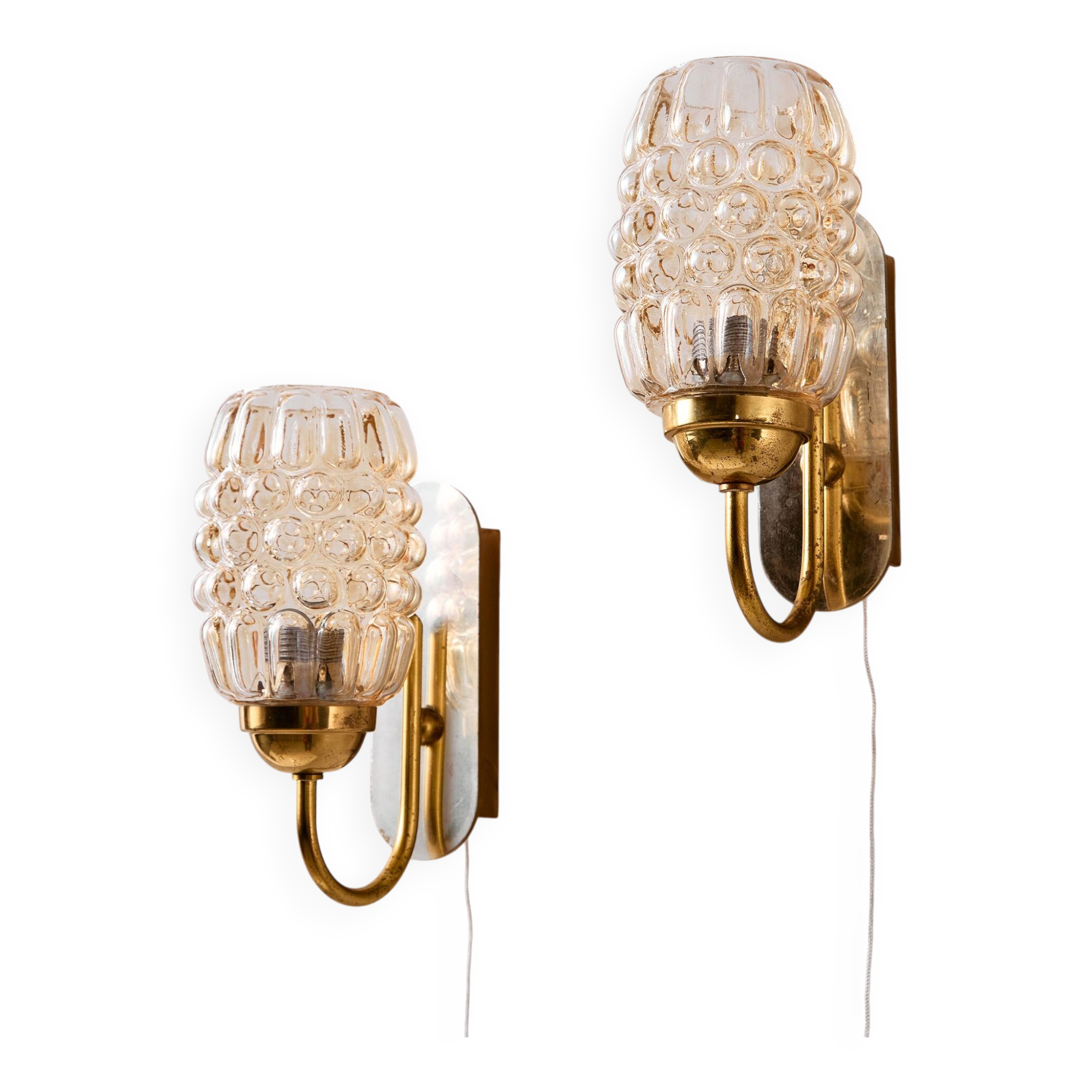 Wall lamp in glass by Helena Tynell for Limburg, set of 2.