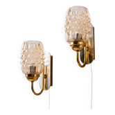 Wall lamp in glass by Helena Tynell for Limburg, set of 2.