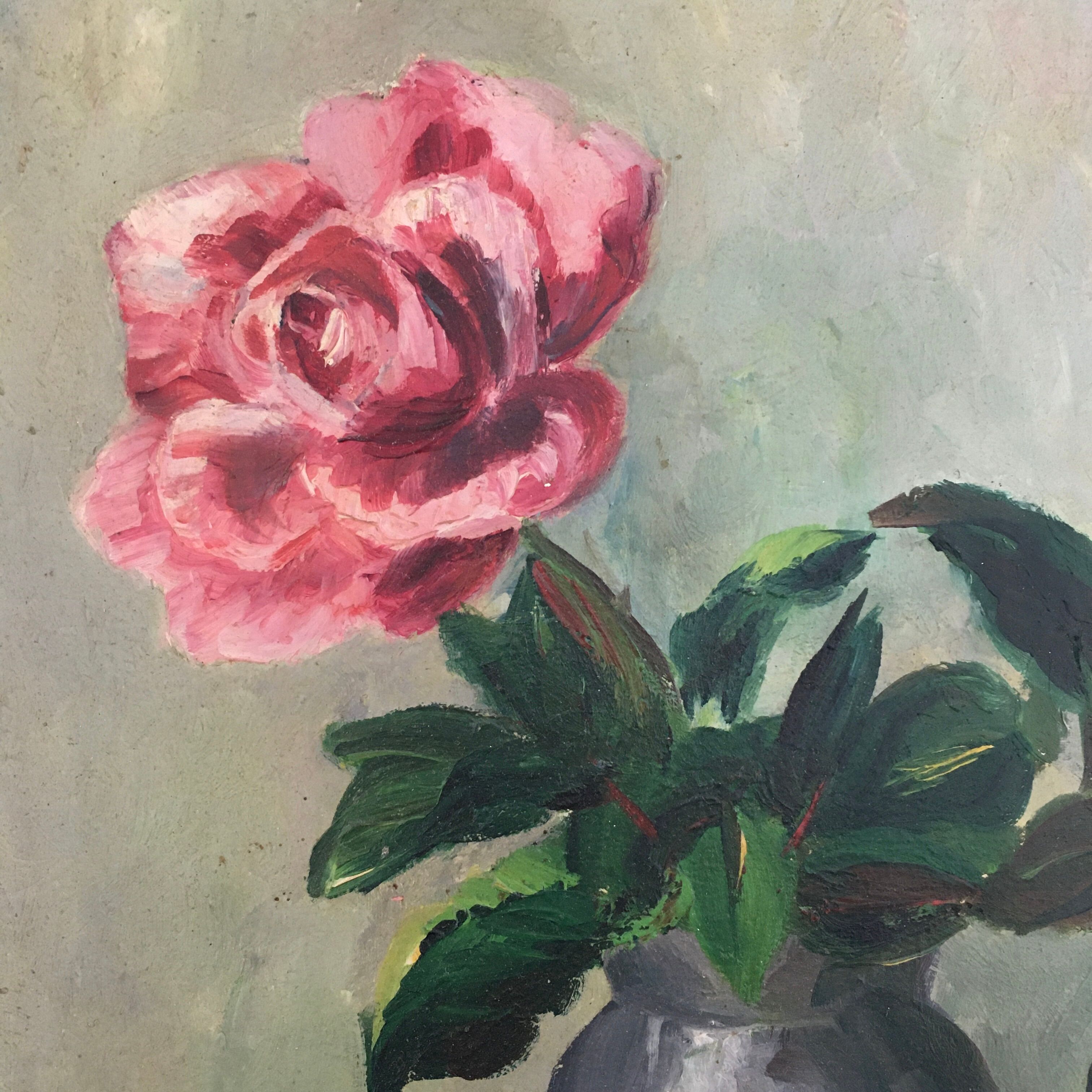 Old painting a rose