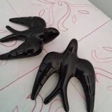 Set of two ceramic swallows
