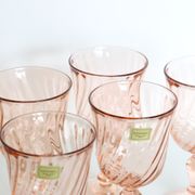 Set of 6 wine glasses in pink glass, Rosaline, by Arcoroc