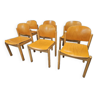 Lot 6 chaises danois empilable 1970 vintage