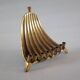 Vintage Menorah 9 Candle Mid Century Brass Peacock Waterfall