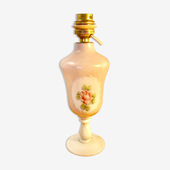 Pied de lampe vintage en opaline