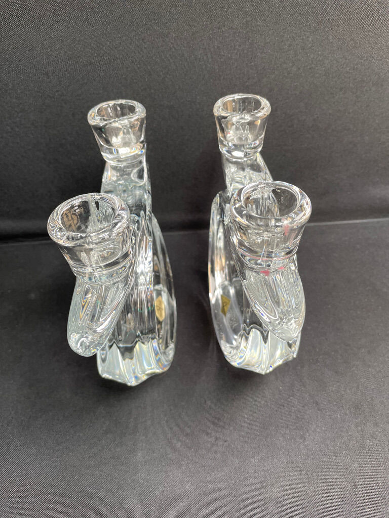 Vannes le Châtel - Candle holders with 2 lights (2) - Cristal