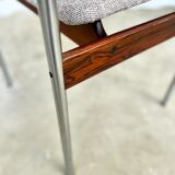 Set of 4 Thereca mid-century chairs in rosewood and chrome.