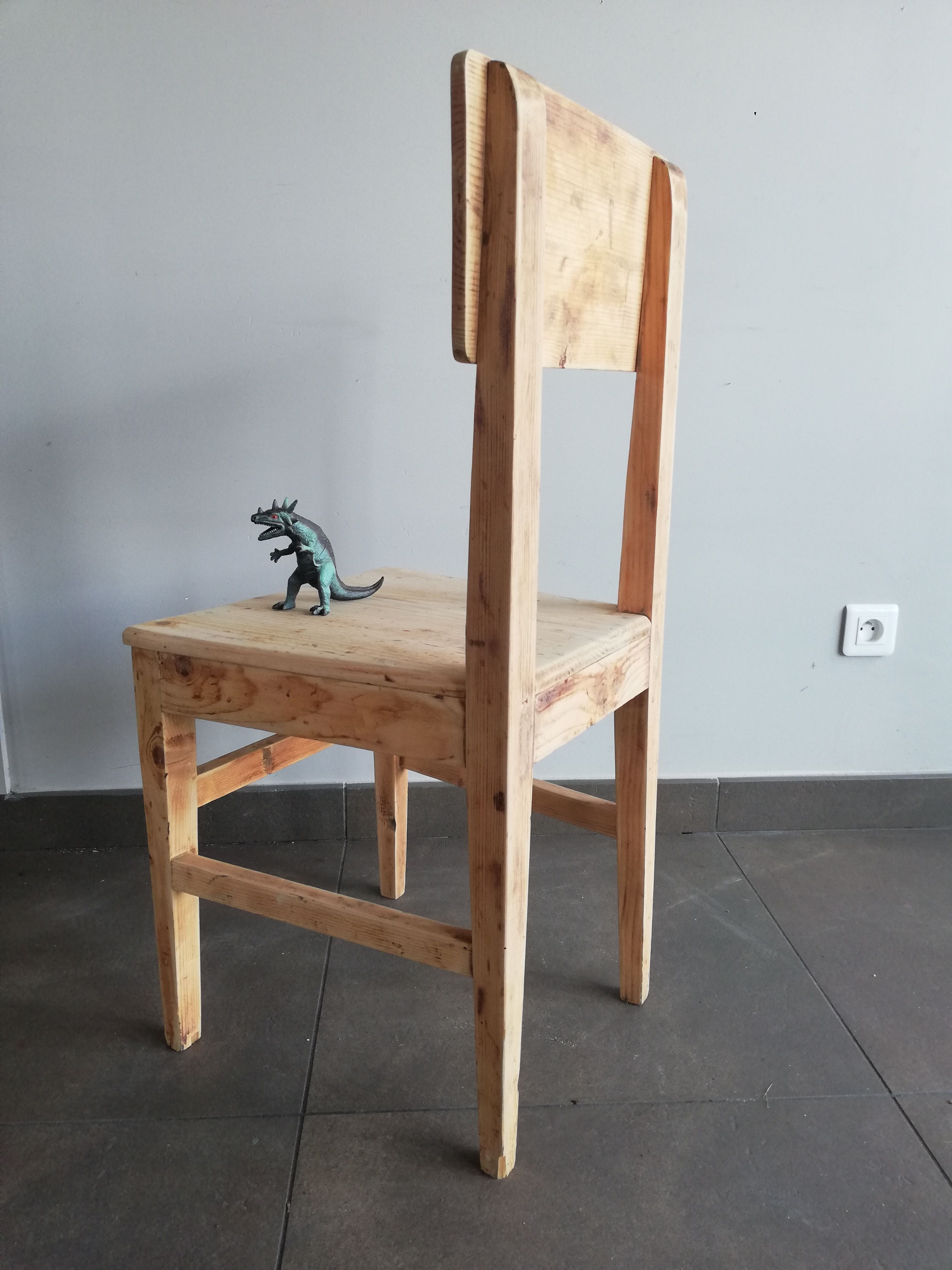 vintage wooden chair, 50s