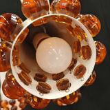 Metal and murano glass pendant light