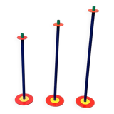 Postmodern German candlesticks by SKS, West Germany, set of 3.