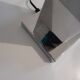 Chrome base lamp Transparent silver glass lampshade 1980 vintage