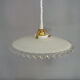 Flat white opaline hanging with transparent toothed collar