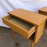 Honey-coloured bedside tables