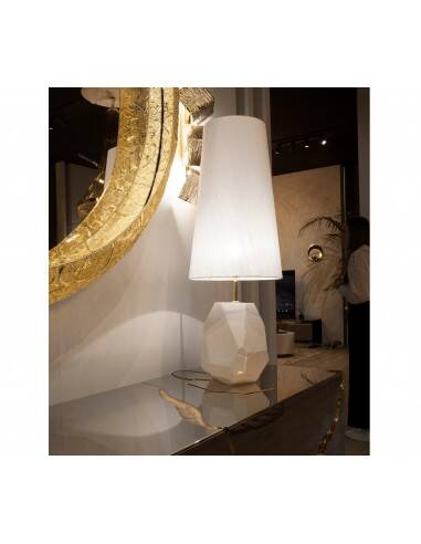 Lamp with silk lampshade