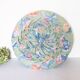 Round silk cushion floral pattern